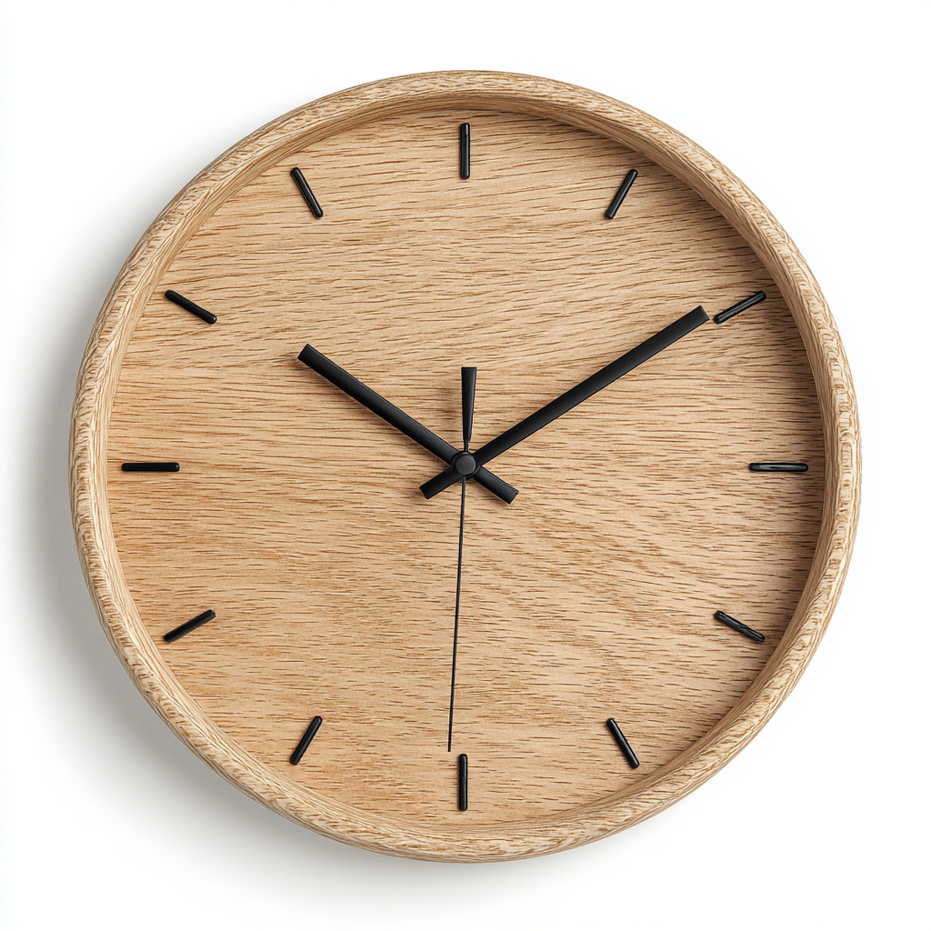 Velantara Solid Wood Minimalist Clock - Natural Oak