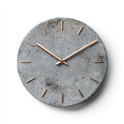Velantara Concrete Wall Clock - Industrial Grey